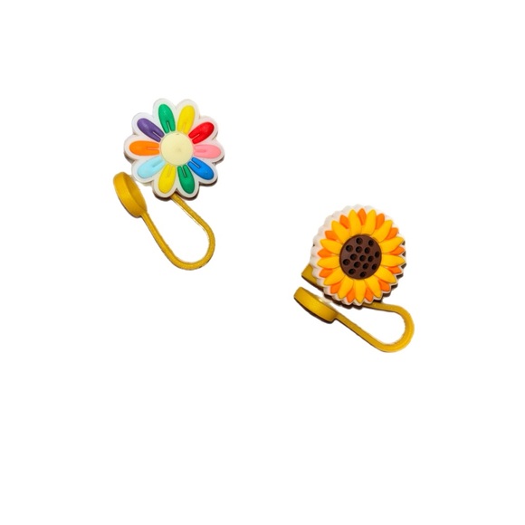 Straw Topper Colorful Flower and Sunflower - Picture 1 of 4